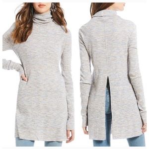 Free People Stone Cold Split Back Cowl Neck Tunic